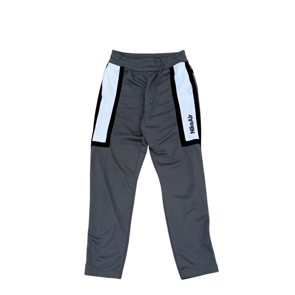 Nike Air Mens Track Pants Gray Black White Side Stripe Joggers Size M